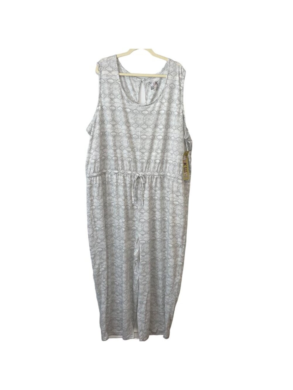 NWT Muk Luks Womens Sleeveless Jumpsuit 4X Gray White